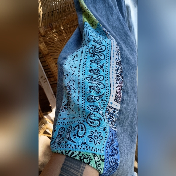 Sage + Fig Blue and Green Women's Jeans_ Small - Picture 5 of 7